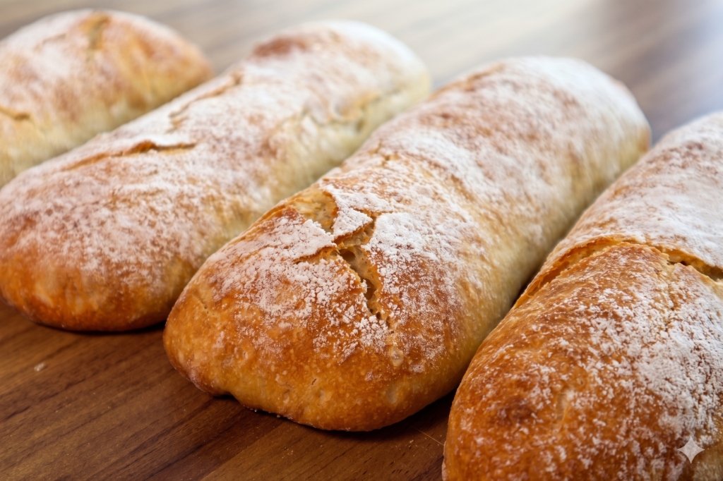 Ciabatta artesanal com casca crocante